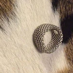 Tiffany mesh ring 925 silver size 6.